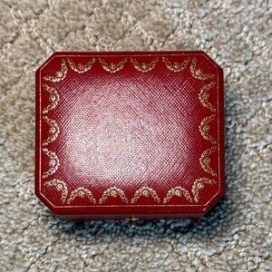 Cartier Jewelry Box – Red Leather Earring Box | Authentic Luxury Packaging